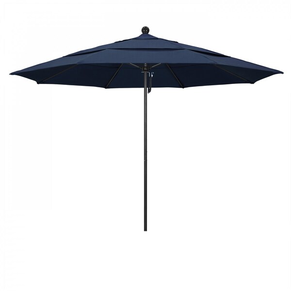 California Umbrella 11' Black Aluminum Market Patio Umbrella, Sunbrella Spectrum Indigo 194061333167 - main